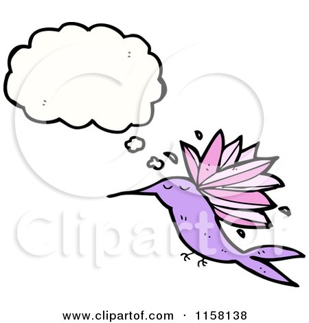 Cartoon of a Thinking Hummingbird - Royalty Free Vector Illustration by lineartestpilot
