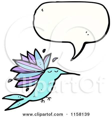 Cartoon of a Talking Hummingbird - Royalty Free Vector Illustration by lineartestpilot