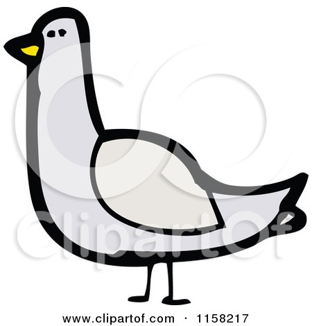Cartoon of a Pigeon - Royalty Free Vector Illustration by lineartestpilot