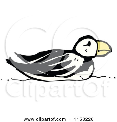 Cartoon of a Puffin - Royalty Free Vector Illustration by lineartestpilot