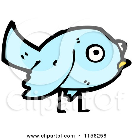 Cartoon of a Blue Bird - Royalty Free Vector Illustration by lineartestpilot