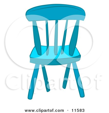 Blue Wooden Chair Clipart Illustration by AtStockIllustration