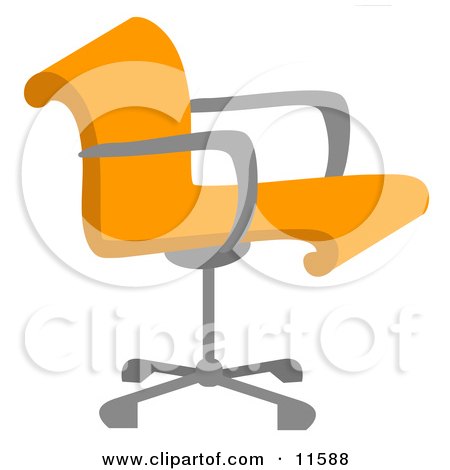 Orange Desk Chair Clipart Illustration by AtStockIllustration