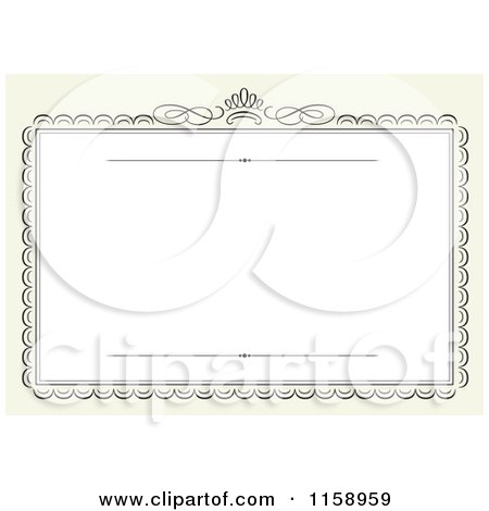 Clipart of a Swirl Frame Wedding Invitation with a Crown and Copyspace - Royalty Free Vector Illustration by BestVector