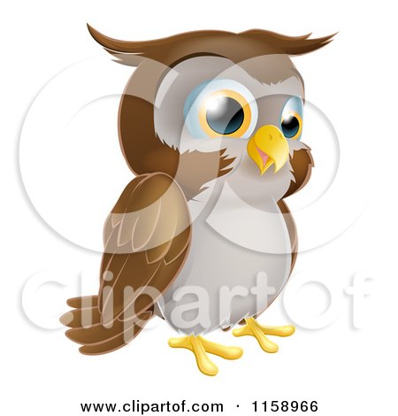 Cartoon of a Happy Owl - Royalty Free Vector Illustration by AtStockIllustration