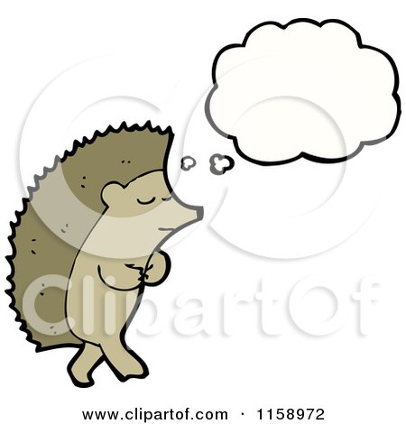 Cartoon of a Thinking Hedgehog - Royalty Free Vector Illustration by lineartestpilot