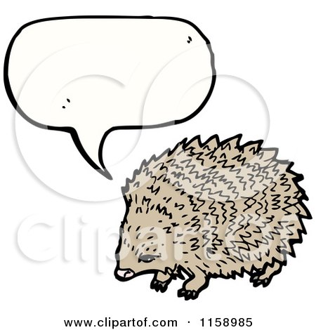 Cartoon of a Talking Hedgehog - Royalty Free Vector Illustration by lineartestpilot