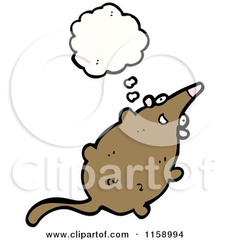 Cartoon of a Thinking Mouse - Royalty Free Vector Illustration by lineartestpilot