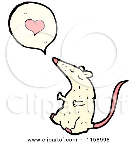 Cartoon of a Rat or Mouse Talking About Love - Royalty Free Vector Illustration by lineartestpilot