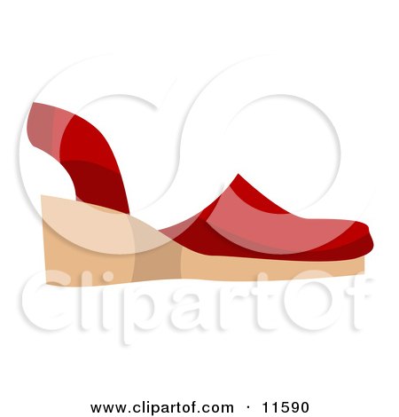 Red Sandal Shoe Clipart Picture by AtStockIllustration