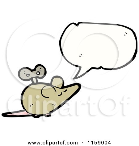 Cartoon of a Talking Wind up Toy Mouse - Royalty Free Vector Illustration by lineartestpilot