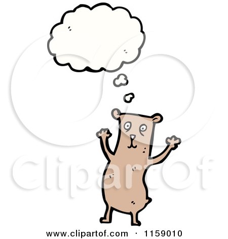 Cartoon of a Thinking Mouse - Royalty Free Vector Illustration by lineartestpilot