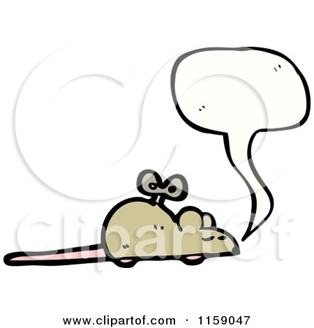Cartoon of a Talking Wind up Toy Mouse - Royalty Free Vector Illustration by lineartestpilot