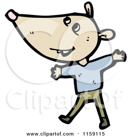 Cartoon of a Brown Mouse - Royalty Free Vector Illustration by lineartestpilot