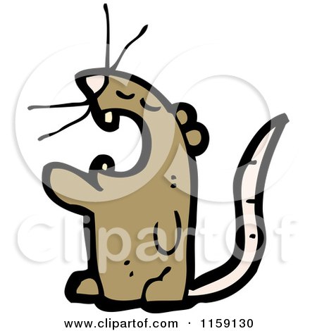 Cartoon of a Brown Rat - Royalty Free Vector Illustration by lineartestpilot