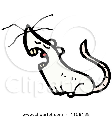 Cartoon of a White Mouse - Royalty Free Vector Illustration by lineartestpilot