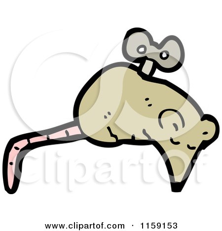 Cartoon of a Wind up Toy Mouse - Royalty Free Vector Illustration by lineartestpilot