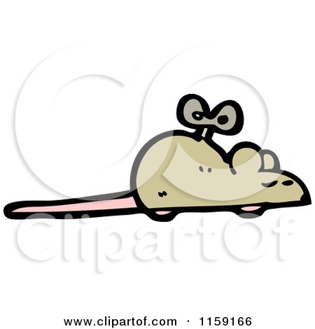 Cartoon of a Wind up Toy Mouse - Royalty Free Vector Illustration by lineartestpilot