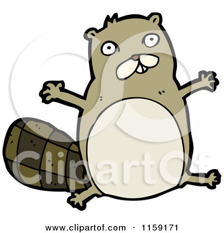 Cartoon of a Beaver - Royalty Free Vector Illustration by lineartestpilot