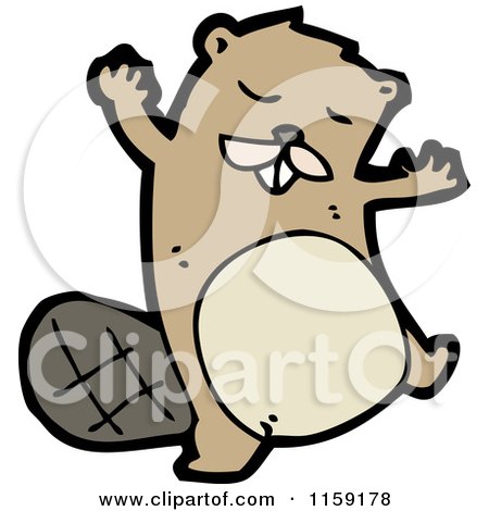 Cartoon of a Beaver - Royalty Free Vector Illustration by lineartestpilot