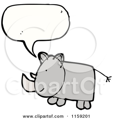 Cartoon of a Talking Rhino - Royalty Free Vector Illustration by lineartestpilot