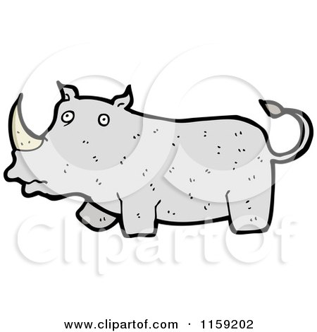 Cartoon of a Rhinoceros - Royalty Free Vector Illustration by lineartestpilot