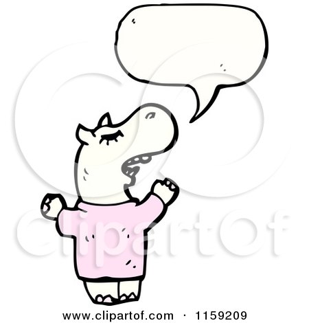 Cartoon of a Talking Hippo - Royalty Free Vector Illustration by lineartestpilot