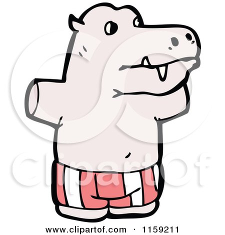 Cartoon of a Hippo - Royalty Free Vector Illustration by lineartestpilot