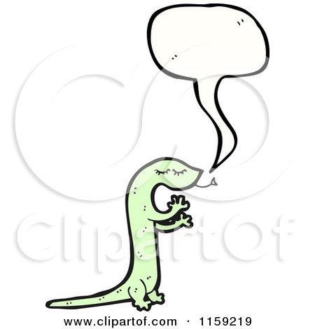 Cartoon of a Talking Lizard - Royalty Free Vector Illustration by lineartestpilot