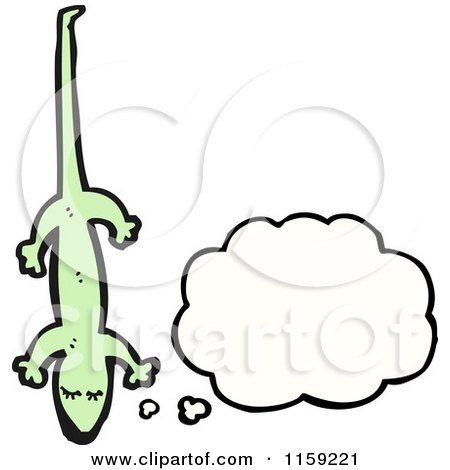 Cartoon of a Thinking Lizard - Royalty Free Vector Illustration by lineartestpilot