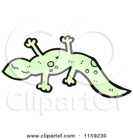 Cartoon of a Green Gecko - Royalty Free Vector Illustration by lineartestpilot