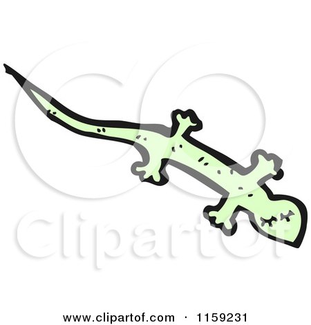 Cartoon of a Green Lizard - Royalty Free Vector Illustration by lineartestpilot