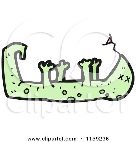 Cartoon of a Dead Green Lizard - Royalty Free Vector Illustration by lineartestpilot