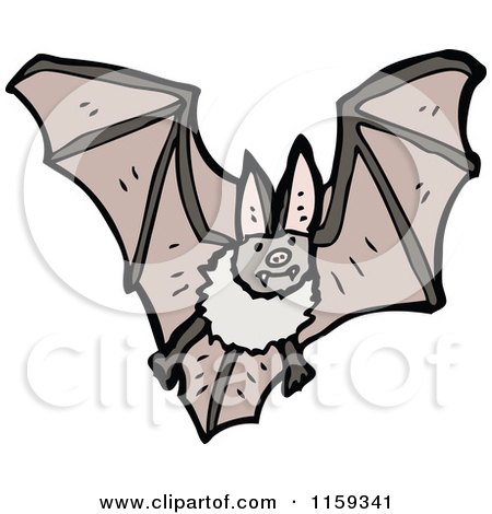 Cartoon of a Flying Bat - Royalty Free Vector Illustration by lineartestpilot