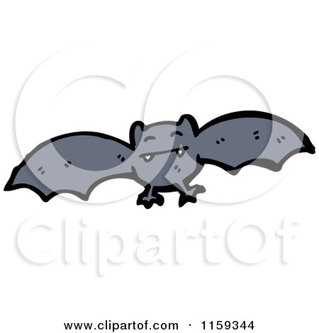 Cartoon of a Flying Bat - Royalty Free Vector Illustration by lineartestpilot