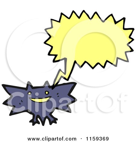 Cartoon of a Talking Vampire Bat - Royalty Free Vector Illustration by lineartestpilot