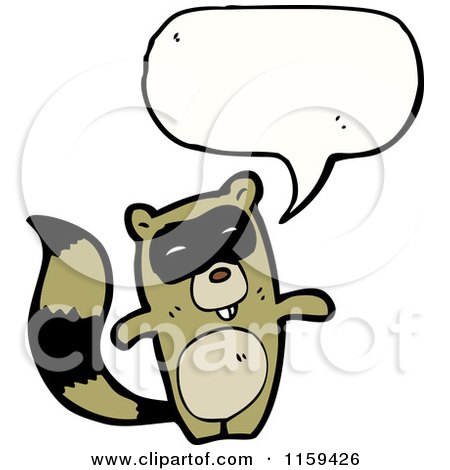 Cartoon of a Talking Raccoon - Royalty Free Vector Illustration by lineartestpilot