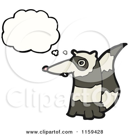 Cartoon of a Thinking Raccoon - Royalty Free Vector Illustration by lineartestpilot