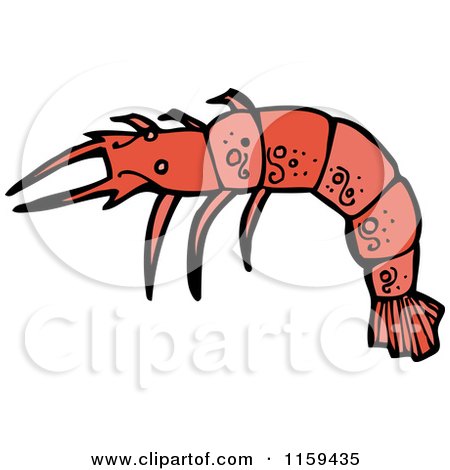 Cartoon of a Prawn - Royalty Free Vector Illustration by lineartestpilot