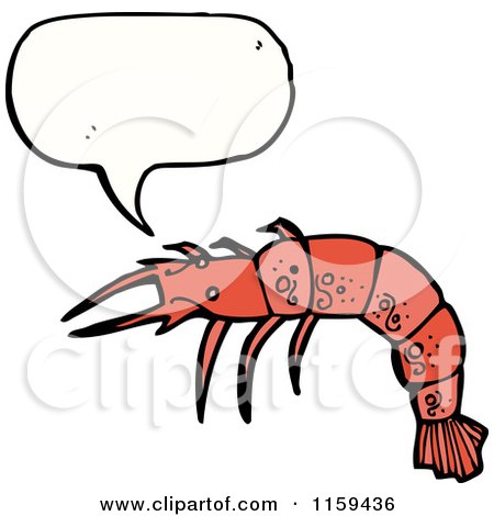 Cartoon of a Talking Prawn - Royalty Free Vector Illustration by lineartestpilot