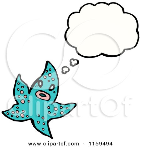 Cartoon of a Thinking Starfish - Royalty Free Vector Illustration by lineartestpilot