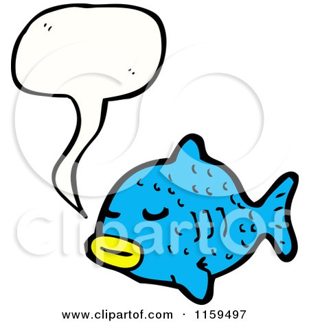 Cartoon of a Talking Fish - Royalty Free Vector Illustration by lineartestpilot