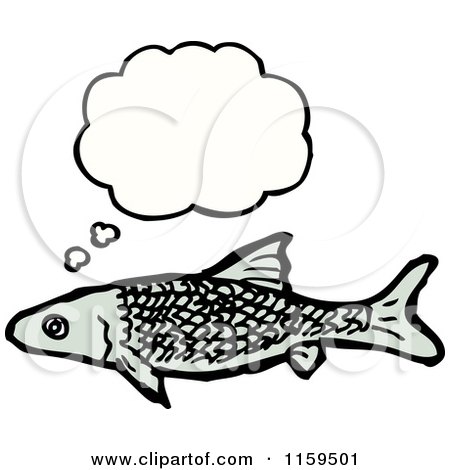 Cartoon of a Thinking Fish - Royalty Free Vector Illustration by lineartestpilot