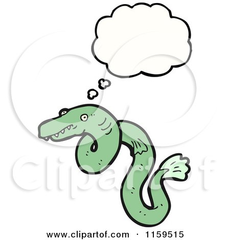 Cartoon of a Thinking Eel - Royalty Free Vector Illustration by lineartestpilot