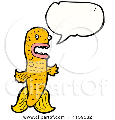 Cartoon of a Talking Goldfish - Royalty Free Vector Illustration by lineartestpilot
