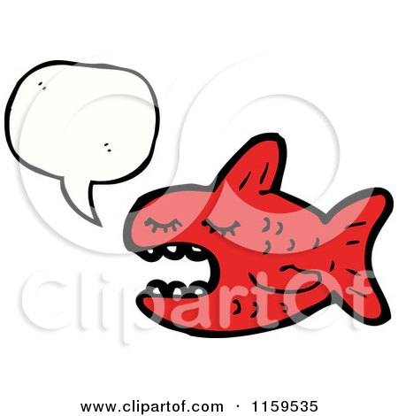 Cartoon of a Talking Red Fish - Royalty Free Vector Illustration by lineartestpilot