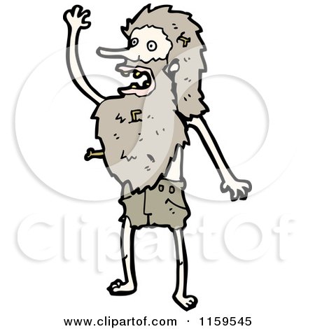 Cartoon of a Waving Bearded Man - Royalty Free Vector Illustration by lineartestpilot
