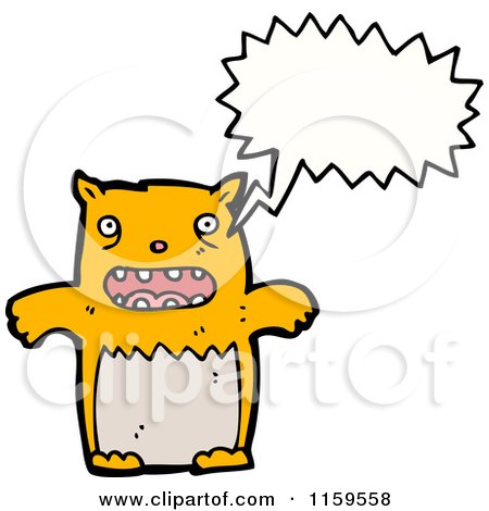 Cartoon of a Talking Monster Animal - Royalty Free Vector Illustration by lineartestpilot
