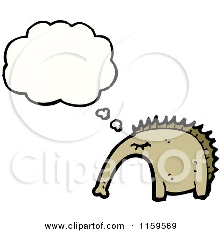 Cartoon of a Thinking Anteater - Royalty Free Vector Illustration by lineartestpilot