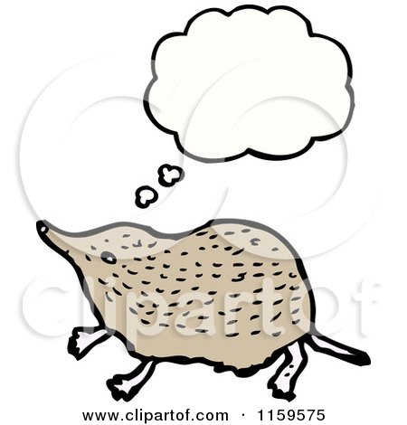 Cartoon of a Thinking Rat - Royalty Free Vector Illustration by lineartestpilot